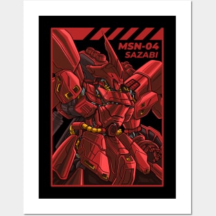 Sazabi MSN-04 Gundam Posters and Art